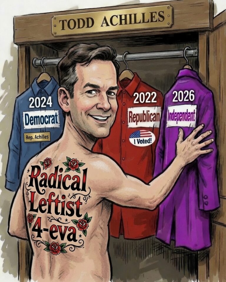 Todd Achilles can change party shirts, but he can’t change his voting record.