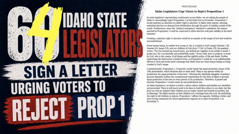 64 Idaho state legislators sign a letter urging voters to reject Prop 1